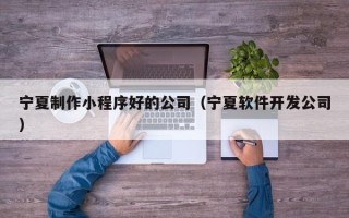 当阳宁夏制作小程序好的公司（宁夏软件开发公司）